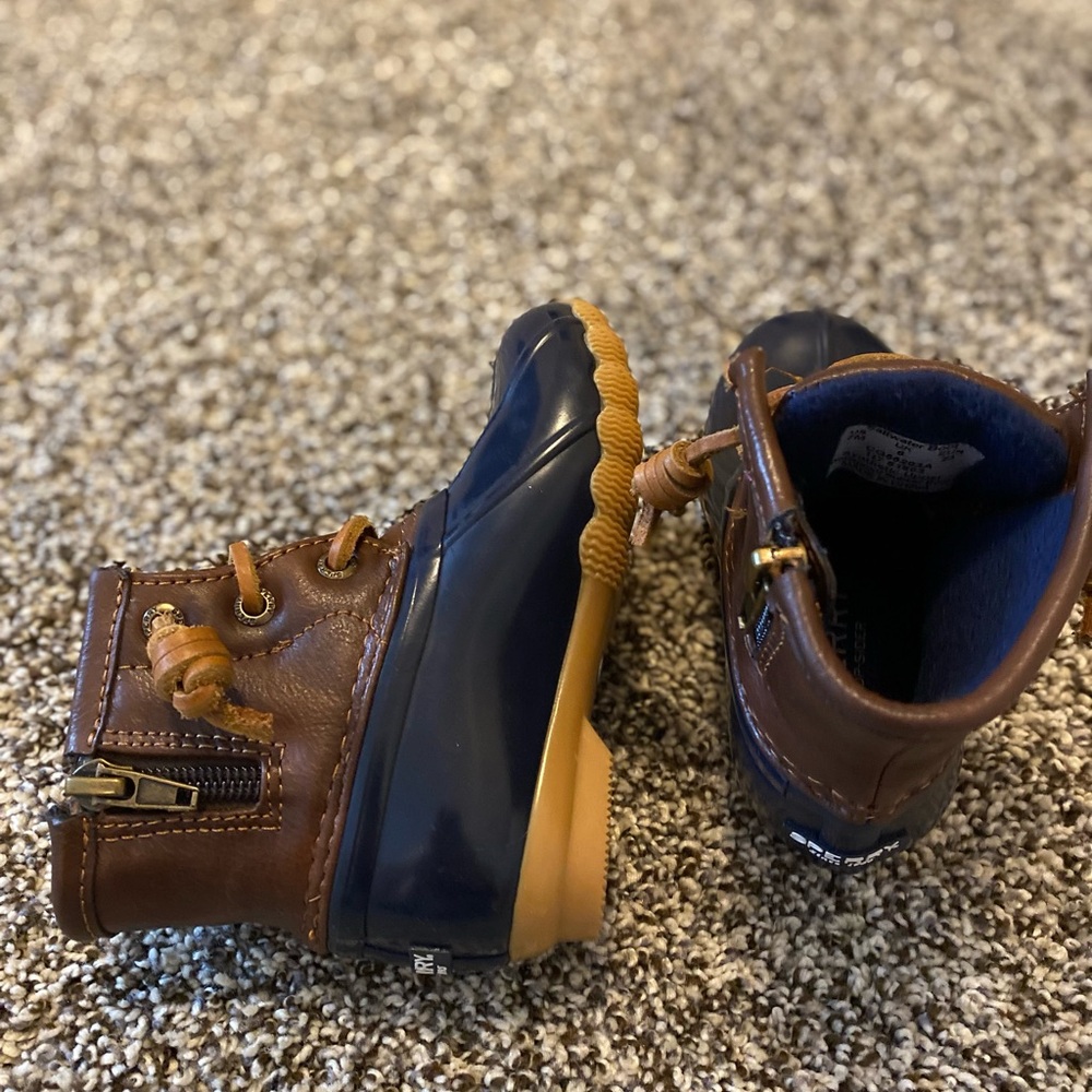 Sperry Kids Navy and Brown Boots